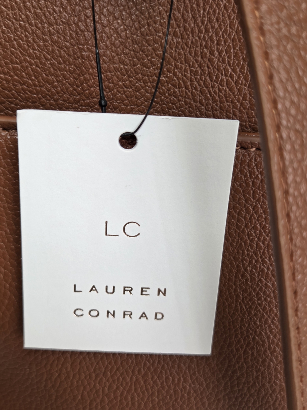 LC Lauren Conrad Cognac Brown Pebbled Tote - Picture 13 of 14